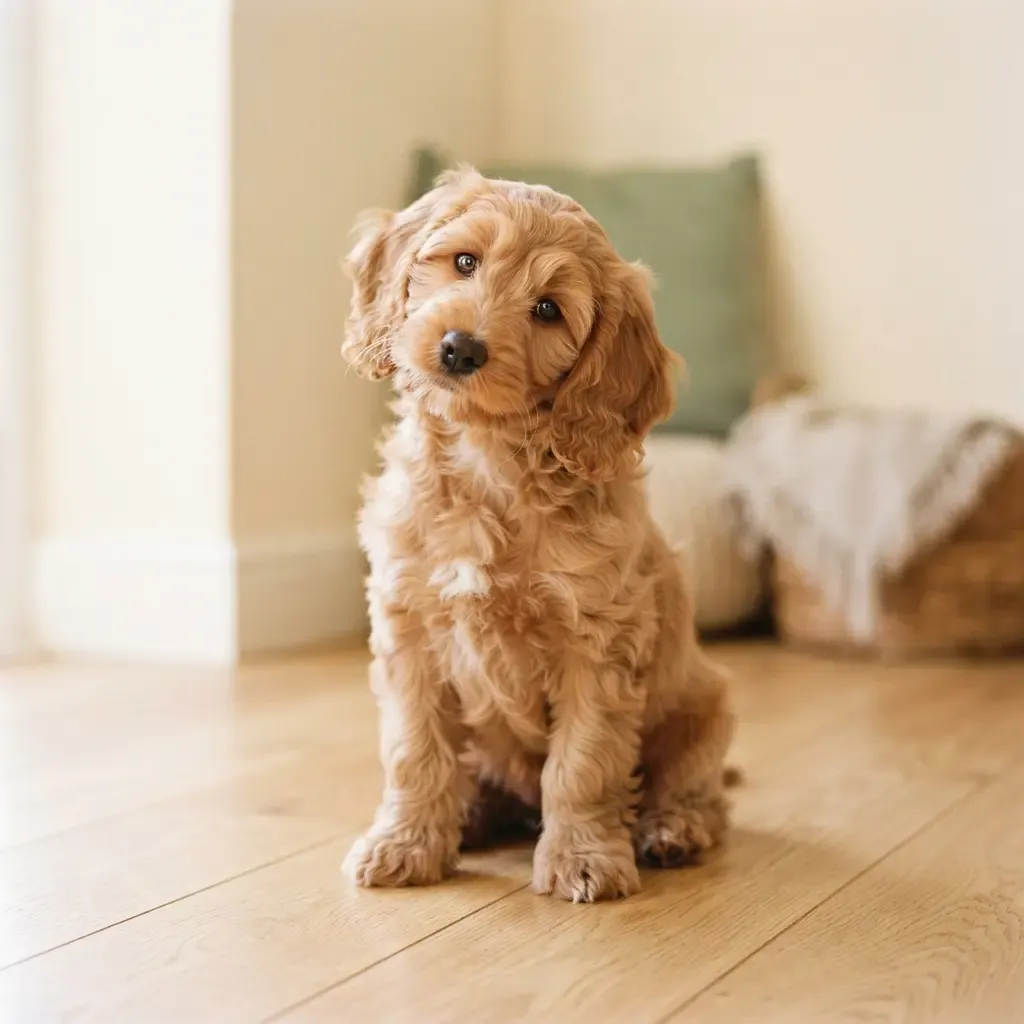 Cockapoo puppy with long floppy ears