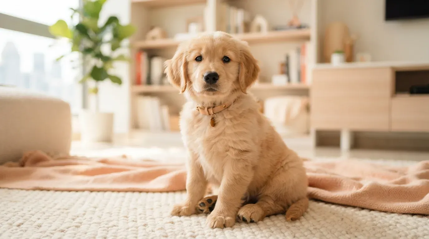 Golden Retriever puppy portrait, one of the Golden puppies available in Singapore