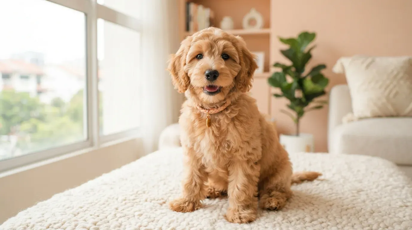 Labradoodle puppy portrait, one of the Labradoodle puppies available in Singapore