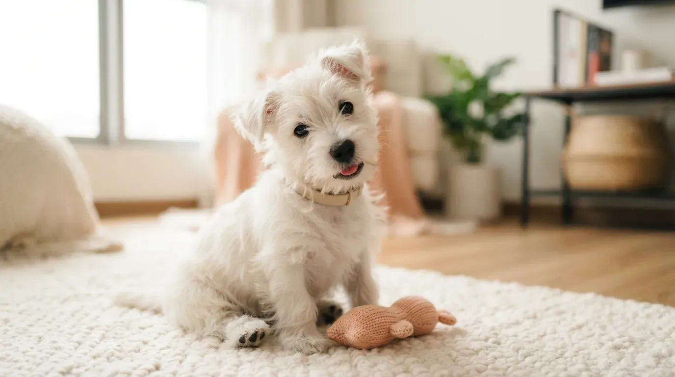 White Westie puppy portrait, one of the West Highland Terrier puppies available in Singapore