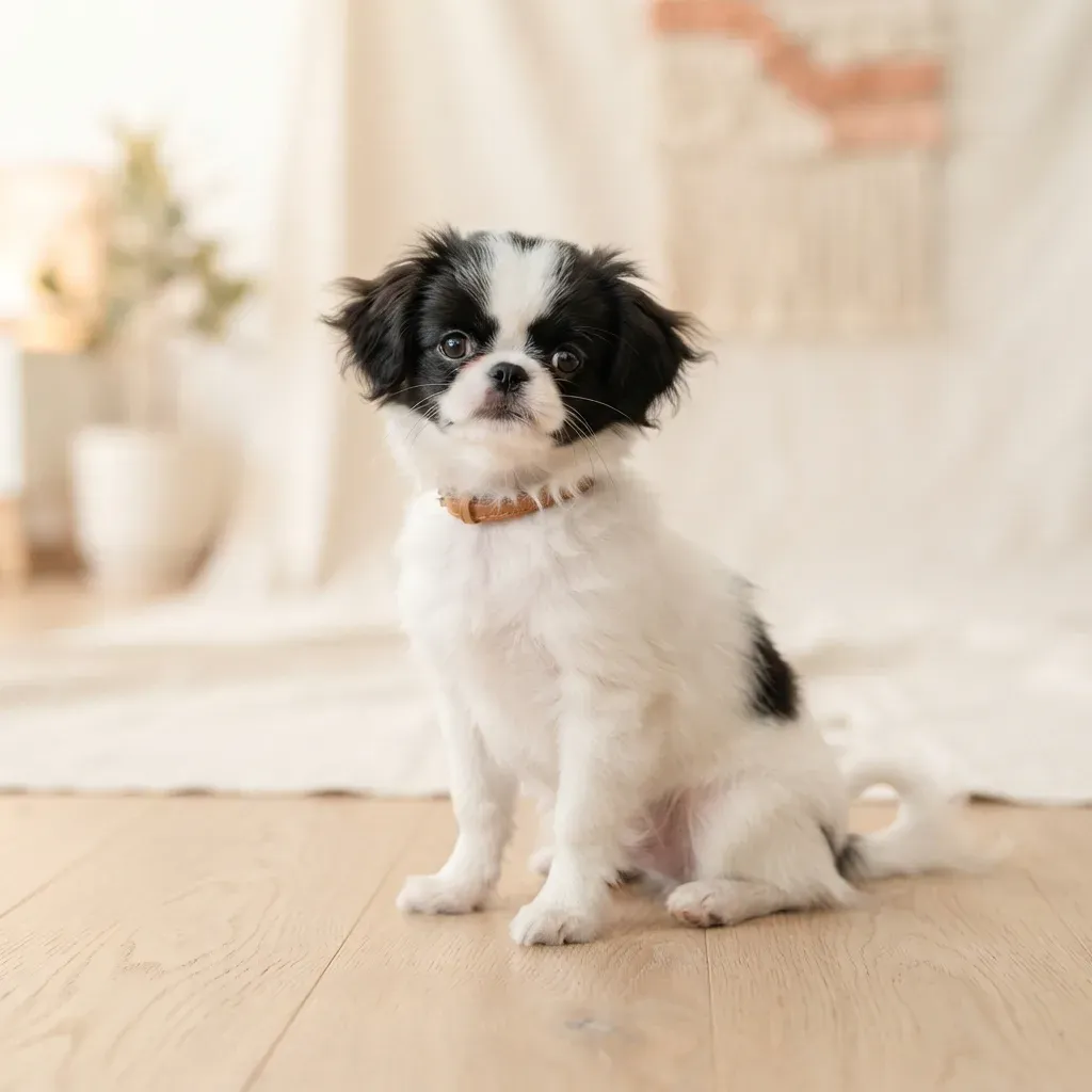 Japanese Chin puppy, an HDB-approved cat-like toy companion breed in Singapore