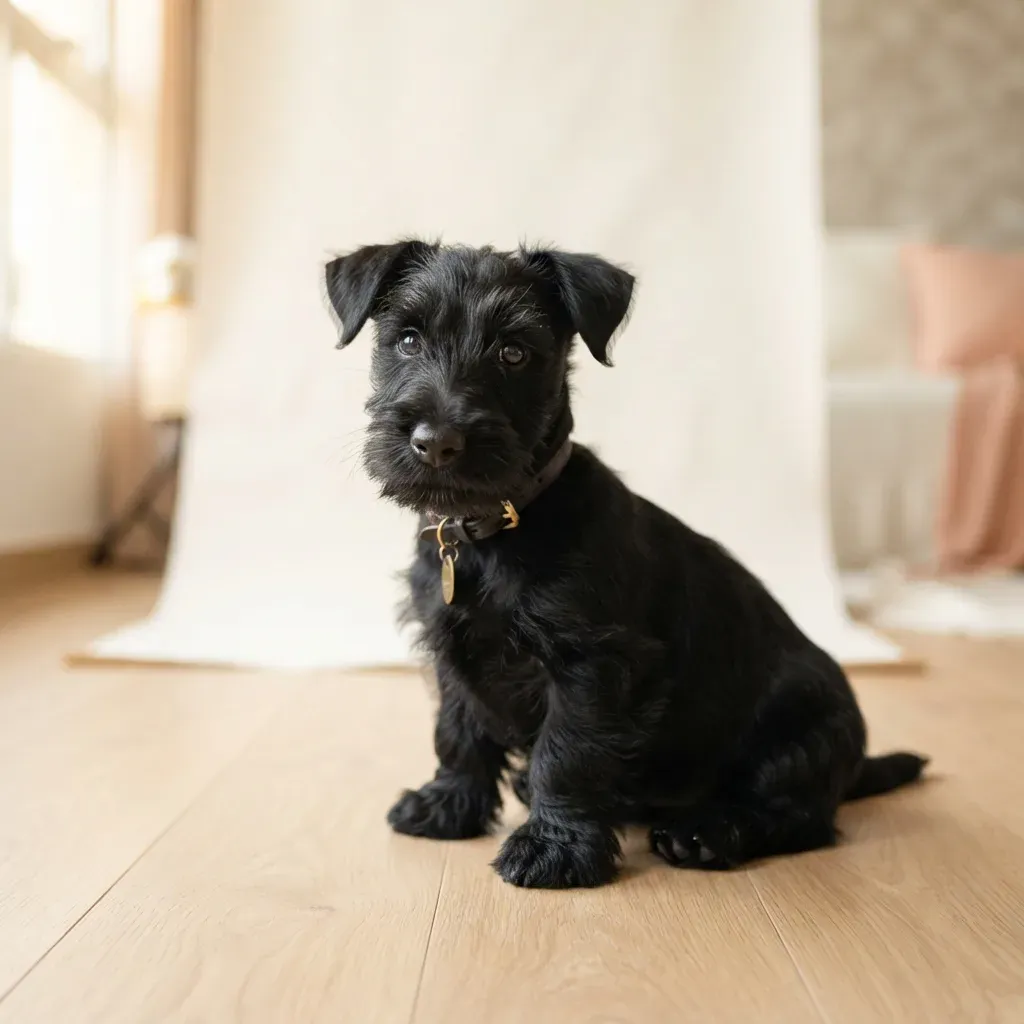 Scottish Terrier puppy, an HDB-approved dignified independent terrier in Singapore