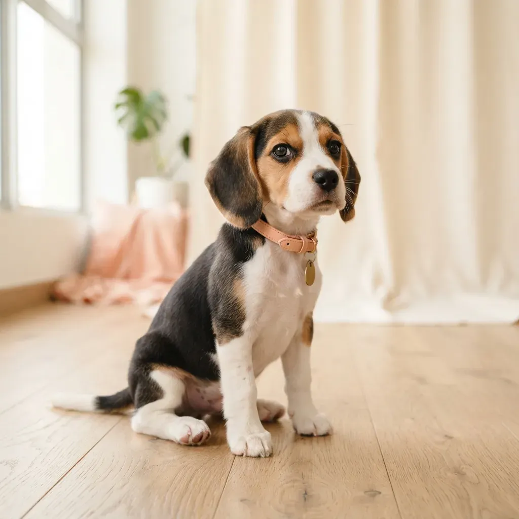 Beagle puppy, a merry scent hound for private housing in Singapore (not HDB-approved)