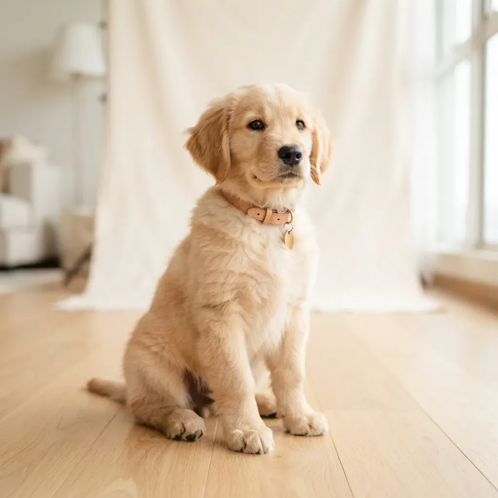 Golden Retriever puppy, a family all-rounder breed for private housing in Singapore (not HDB-approved)